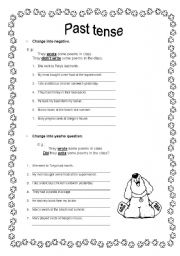 English Worksheet: Past tense exercises