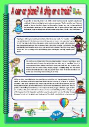 English Worksheet: Different Means of transport 1