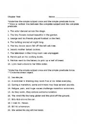 English Worksheet: Sentence Test