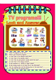 English Worksheet: TV programs!