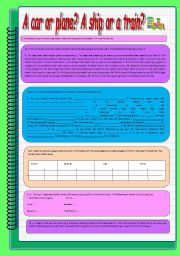 English Worksheet: Means of travelling 2