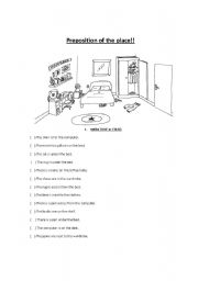 English Worksheet: Preposition of the place