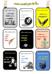 English Worksheet: What would you do if... (cards) - part 1/2