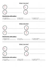 English Worksheet: The Time Exam