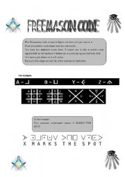 English Worksheet: Freemason code