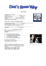 English Worksheet: Dont Know Why- Norah Jones