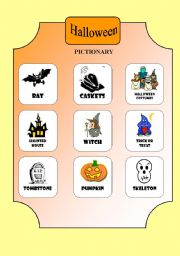 English Worksheet: HALLOWEEN PICTIONARY