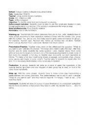 English Worksheet: At the restaurant