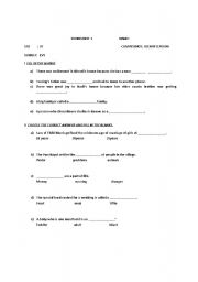 English Worksheet: evs worksheet I