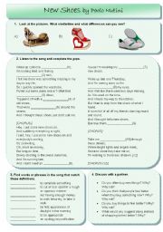 English Worksheet: New Shoes by Paolo Nutini