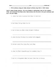 English Worksheet: past simple/past continuous