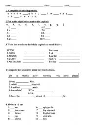 English Worksheet: Alphabet exercise