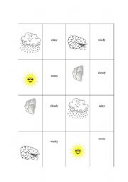 English worksheet: weather memory cards