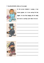 English Worksheet: Garfields clothes