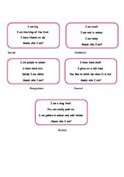 English Worksheet: fruits riddle part 1