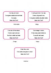 English worksheet: fruits riddle part 2