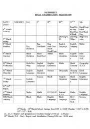 English Worksheet: datesheet format