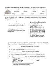 English Worksheet: How much/How many