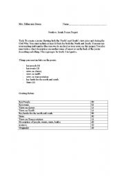 English worksheet: Civil War: North vs. South Project