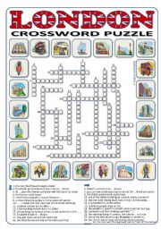 English Worksheet: London Crossword Puzzle 24 words