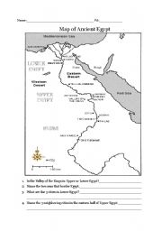 English Worksheet: Ancient Egypt map