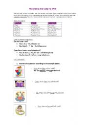 English Worksheet: VERB TO HAVE - PLENTY OF PRACTICE FOR BEGINNERS!
