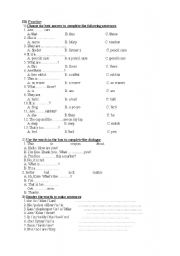 English Worksheet: Lets go oxford 2 - test