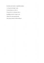 English Worksheet: put in the correct oder 
