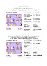 English Worksheet: the simpons family tree