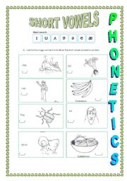 English Worksheet: Phonetic. Short vowels