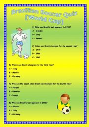 English Worksheet: Brazilian Soccer Quiz