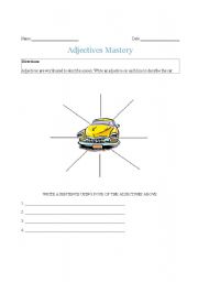 English Worksheet: Adjectives for a car