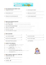 English Worksheet: verb to be- like and dont like