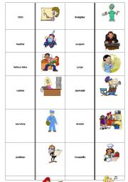 English Worksheet: Jobs and Professions DOMINO