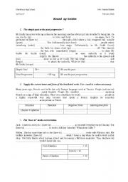 English Worksheet: Review sheet 