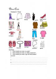 English worksheet: Dress Code 2(Ladies wear)
