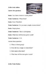 English Worksheet: At the Train Station