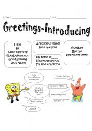 English Worksheet: Greeting