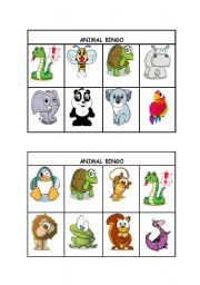 English Worksheet: Animal Bingo part 1/3 (editable)