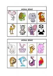 English Worksheet: Animal Bingo part 2/3 (editable)