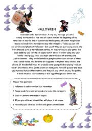 English Worksheet: About Halloween