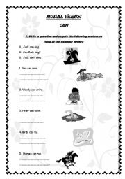 English Worksheet: Can/ Cant - exercises