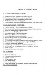 English Worksheet: teacher/class contract