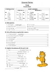 English Worksheet: to be (interrogative)