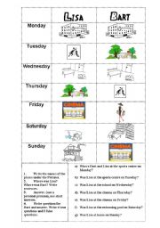 English Worksheet: Simple Past: Was/Were