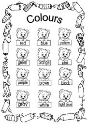 English Worksheet: colours