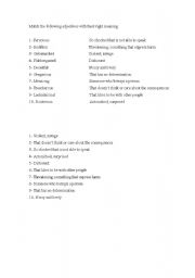 English worksheet: Difficult adjectives