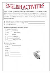 English worksheet: English Activities