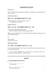 English Worksheet: CAN / CANT
