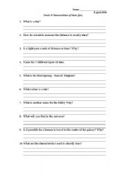 English worksheet: Science Grade 8